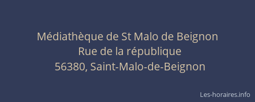 Médiathèque de St Malo de Beignon
