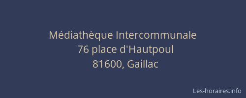 M&eacute;diath&egrave;que Intercommunale