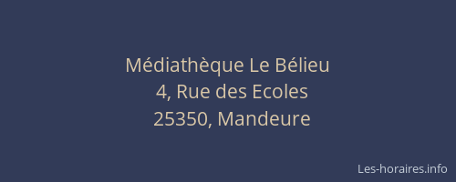 Médiathèque Le Bélieu