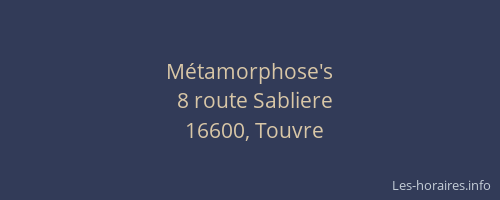 M&eacute;tamorphose's