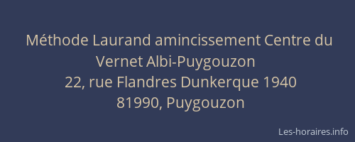 M&eacute;thode Laurand amincissement Centre du Vernet Albi-Puygouzon