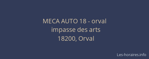 MECA AUTO 18 - orval