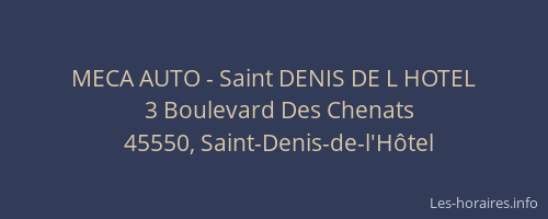 MECA AUTO - Saint DENIS DE L HOTEL