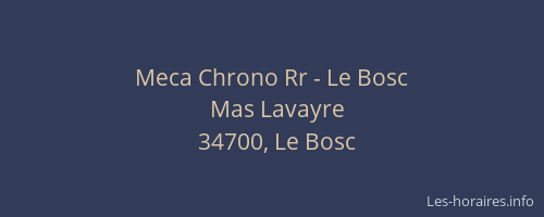 Meca Chrono Rr - Le Bosc