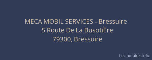 MECA MOBIL SERVICES - Bressuire