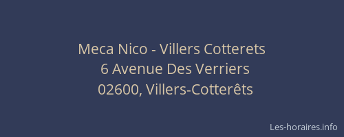 Meca Nico - Villers Cotterets