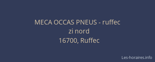 MECA OCCAS PNEUS - ruffec