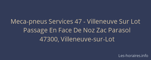 Meca-pneus Services 47 - Villeneuve Sur Lot