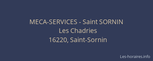 MECA-SERVICES - Saint SORNIN