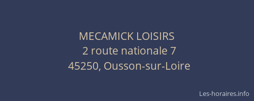 MECAMICK LOISIRS