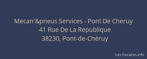 Mecan'&pneus Services - Pont De Cheruy