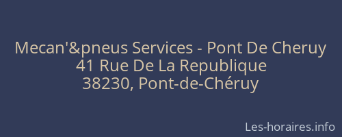 Mecan'&pneus Services - Pont De Cheruy
