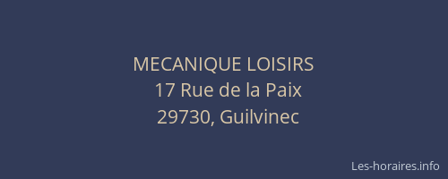MECANIQUE LOISIRS