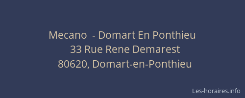Mecano  - Domart En Ponthieu