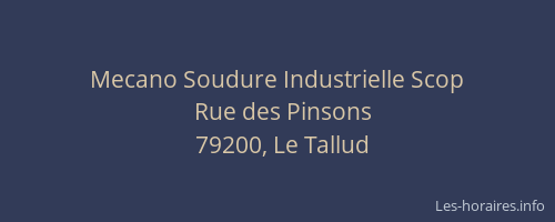 Mecano Soudure Industrielle Scop