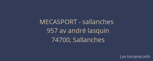 MECASPORT - sallanches