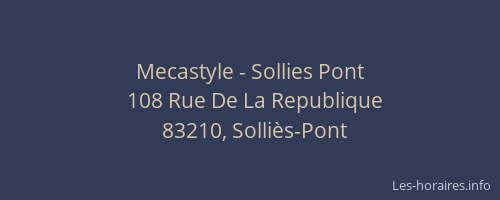 Mecastyle - Sollies Pont