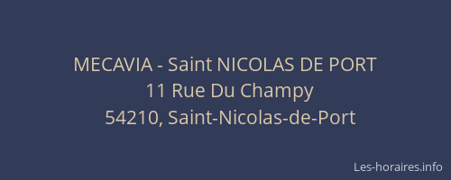 MECAVIA - Saint NICOLAS DE PORT