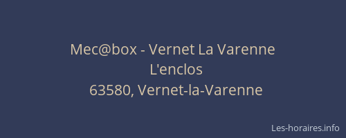 Mec@box - Vernet La Varenne