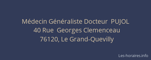 Médecin Généraliste Docteur  PUJOL