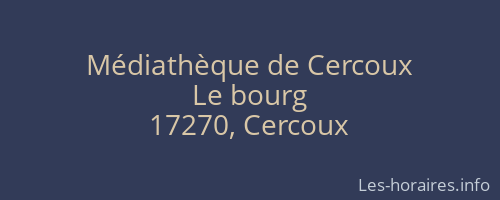 Médiathèque de Cercoux