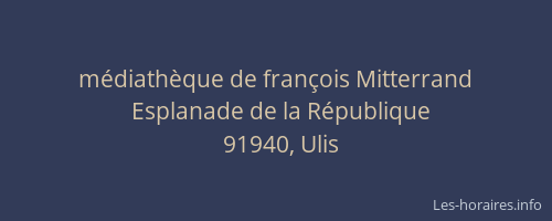 médiathèque de françois Mitterrand