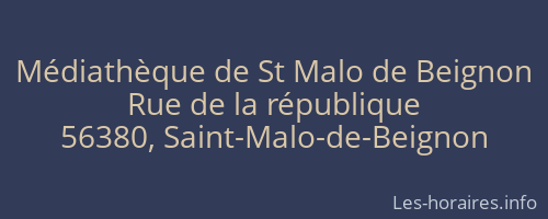 Médiathèque de St Malo de Beignon