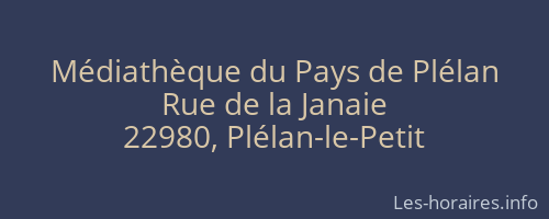 Médiathèque du Pays de Plélan