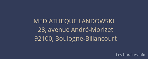 MEDIATHEQUE LANDOWSKI