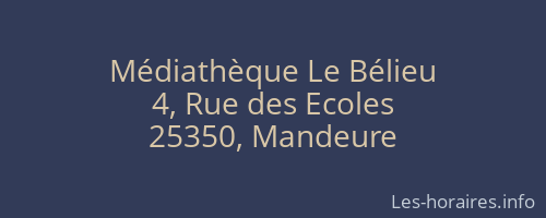 Médiathèque Le Bélieu