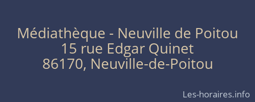 Médiathèque - Neuville de Poitou