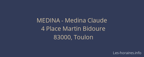 MEDINA - Medina Claude