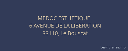 MEDOC ESTHETIQUE