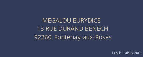 MEGALOU EURYDICE