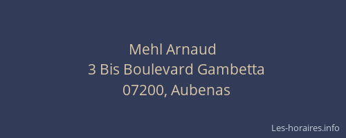 Mehl Arnaud