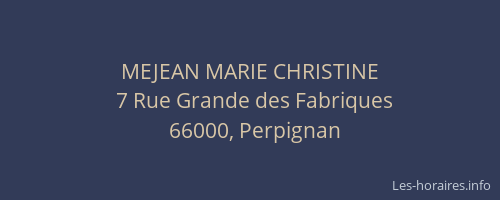 MEJEAN MARIE CHRISTINE