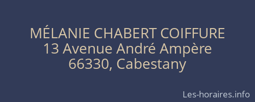 MÉLANIE CHABERT COIFFURE