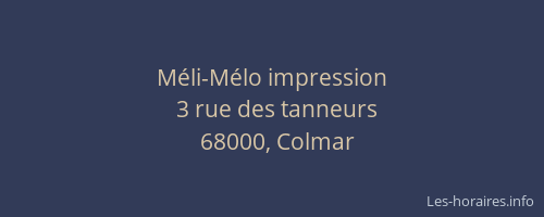 Méli-Mélo impression