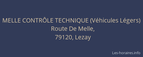 MELLE CONTR&Ocirc;LE TECHNIQUE (V&eacute;hicules L&eacute;gers)