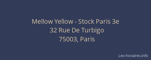 Mellow Yellow - Stock Paris 3e