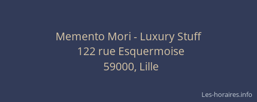 Memento Mori - Luxury Stuff