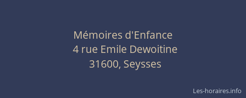 Mémoires d'Enfance