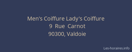Men's Coiffure Lady's Coiffure