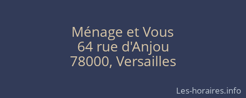 Ménage et Vous