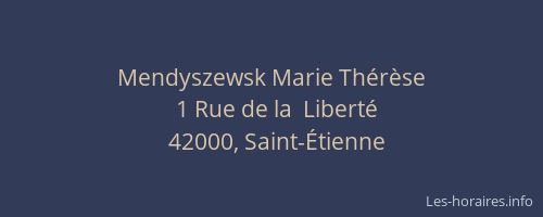 Mendyszewsk Marie Thérèse