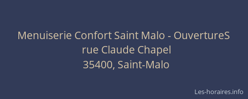 Menuiserie Confort Saint Malo - OuvertureS