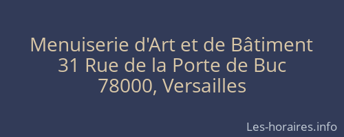 Menuiserie d'Art et de Bâtiment