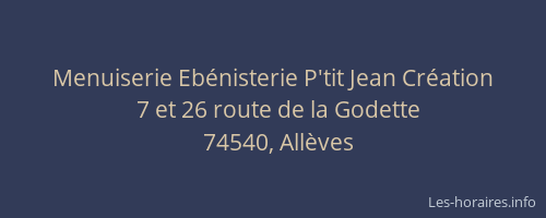 Menuiserie Eb&eacute;nisterie P'tit Jean Cr&eacute;ation