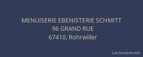 MENUISERIE EBENISTERIE SCHMITT