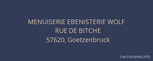 MENUISERIE EBENISTERIE WOLF